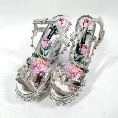 SIN TARIFA Sandalias Dolce and Gabbana Mujer Plateadas Cuero PU 3978769 Foto 1 de 4