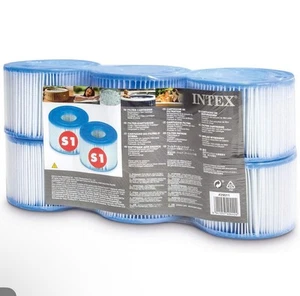 Intex 29011E Type S1 Easy Set Pool Filter Replacement Cartridges - Pack of 6 - Picture 1 of 1