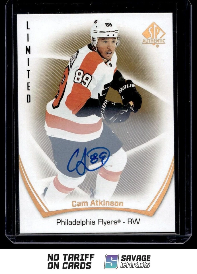 2021-22 SP Authentic Auto Limited Cam Atkinson #98 Philadelphia Flyers - Image 1 of 3
