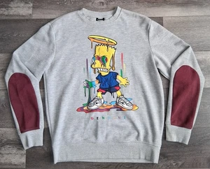 Genuine Authentic Bart Simpson Crew Neck Sweatshirt Grey Size Medium  - Picture 1 of 8