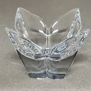 Lotus Violet 5" Round Bowl by Orrefors, Clear Crystal Glass, 5 5/8”H, Signed - Picture 1 of 10