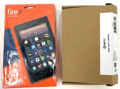 Amazon Fire HD 7 Tablet - 8 GB, Wi-Fi, 8" Black w/ Blue Cover Bundle - NEW - Image 1 of 4