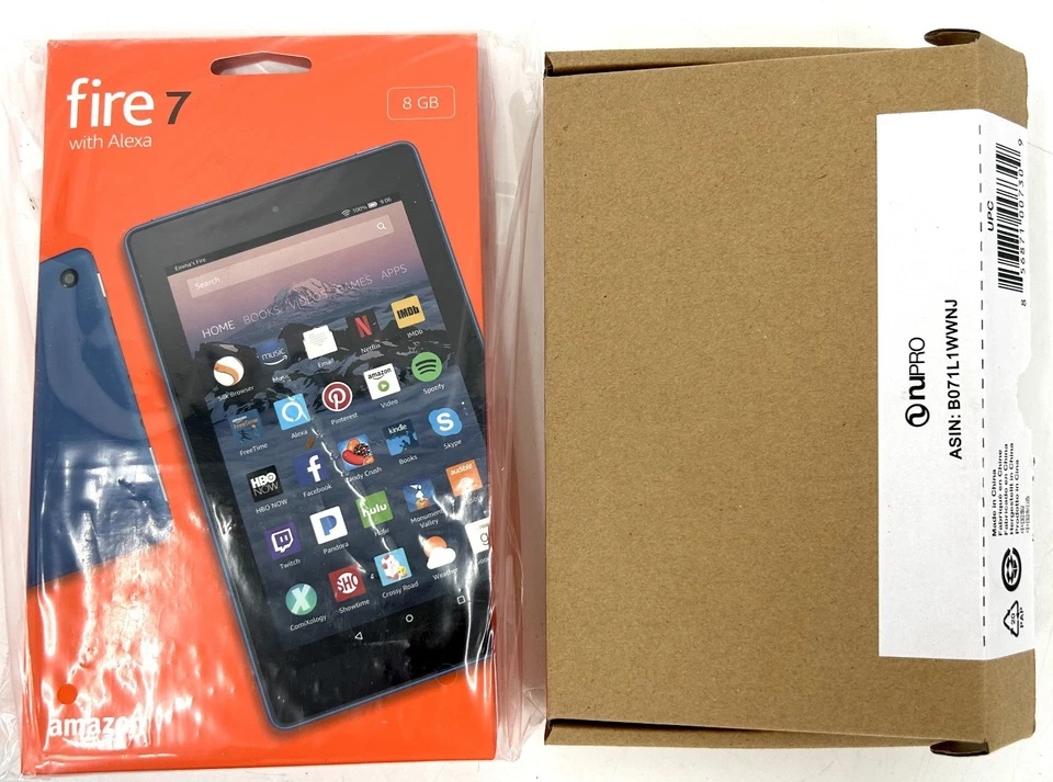 Amazon Fire HD 7 Tablet - 8 GB, Wi-Fi, 8" Black w/ Blue Cover Bundle - NEW - Image 1 of 4