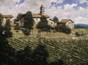 Stampa Tuscan Sun di George Hallmark paesaggio cantina vigneti vino arte - Foto 1 di 1
