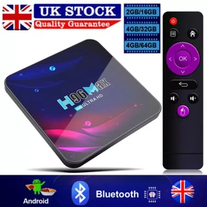 Android 12-4G+64G H96 Max Smart TV Box 4K HD HDMI Wifi Media Player Bluetooth! - Picture 1 of 16