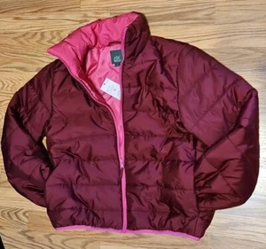 Wild Fable Women's Size XS Sneaky Berry/Blush Full Zip Puffer Coat NWT - Picture 1 of 8