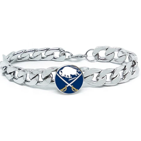 Buffalo Sabres Hockey Gift Men's Women's Stainless Steel Bracelet w Gift Pkg D4 Cover