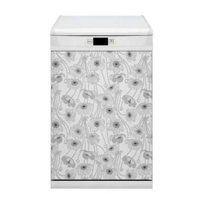 Dekor Magnet Geschirrspüler Aufkleber Spülmaschine Mohnblumen nach Maß - Bild 1 von 4