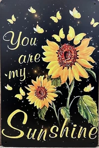 Sunflower Metal Wall Sign 12" x 8" - Picture 1 of 1