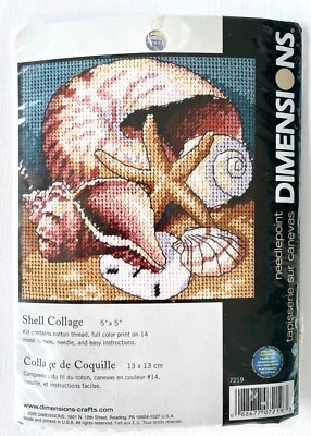 Needlepoint Mini Kit - Dimensions - Shell Collage #7219 - BRAND NEW KIT - Image 1 of 3