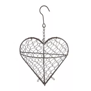 Heart Shape Hanging Planter Metal Artificial Plant Flower Pots Storage Basket - Picture 1 of 8