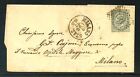 1870 - REGNO - 5 Cent. VERDE GRIGIO SU BUSTINA ANNULLO MILANO STAZIONE - LOTTO/3