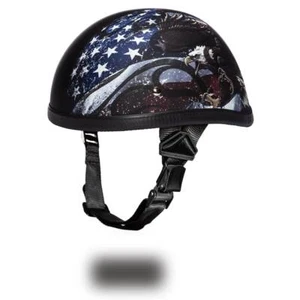 Daytona Skull CAP EAGLE- W/ FLAMES USA non DOT Motorcycle Helmet Daytona Helmets - Picture 1 of 7