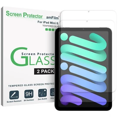 (Pack de 2) Protector Pantalla Cristal amFilm iPad Mini 7/6 (2024,2021 7ª/6ª Gen) Foto 1 de 4