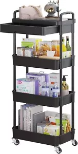 4-Tier Rolling Utility Cart with Drawer,Multifunctional Storage Organizer - Picture 1 of 8