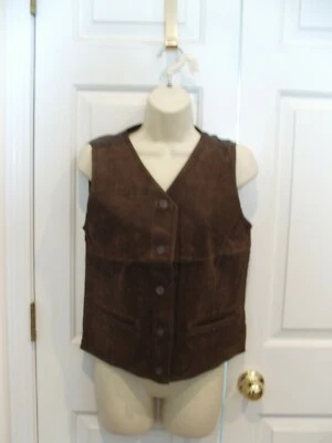 Nwt  savannah chocolate  brown  suede vest size small - Image 1 of 2