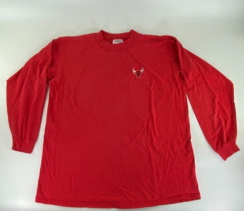 Vtg Nutmeg CSA Chicago Bulls NBA Red Long Sleeve Pullover USA Mens XL READ Cover