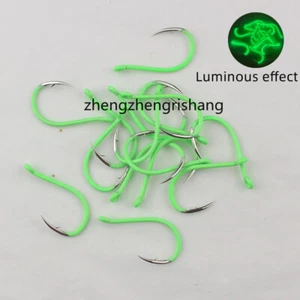 Venta al por mayor 10-1000 piezas anzuelos de pesca luminosos de acero al carbono ganchos de cebo vivo - Imagen 1 de 32