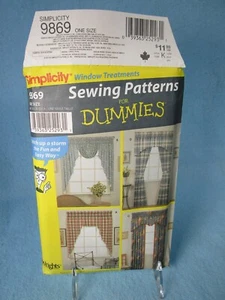 Simplicity Pattern 9869 Trattamenti Finestre VALANZE E PANNELLI - Foto 1 di 3