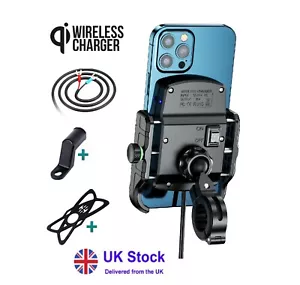 Orcas Motorcycle Motorbike Phone Holder Charger Qi fast wireless charging UK - Picture 1 of 8