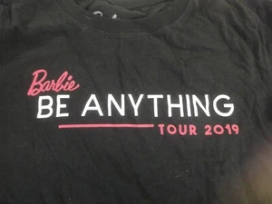 BARBIE BE ANYTHING TOUR 2019 girls Large 10-12 black pink t-shirt top NEW - Picture 1 of 6
