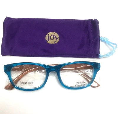 Gafas de lectura Joy Mangano azules lente Spring Temple +3,50 - 10C Foto 1 de 4