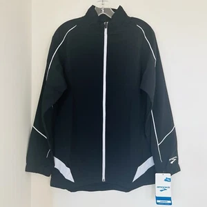 Chaqueta de correr Brooks Equilibrium para mujer talla mediana M negra blanca cremallera completa - Imagen 1 de 9