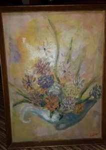 Antique Artist Signed B. MITCHELL Oil On Board Still Life Impressionist Pre 1930 - Picture 1 of 12