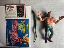 LJN WWF Jake The Snake Roberts WWE Includes Poster Card & Damien Rare 🔥🔥🔥