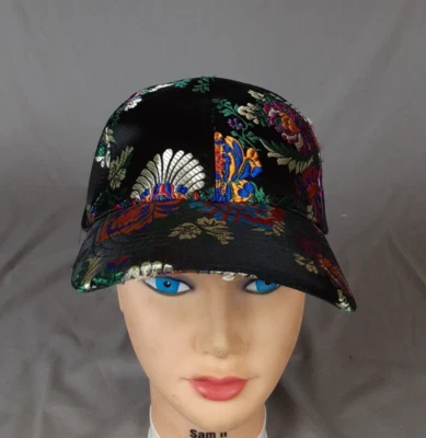 Steve Madden Mujer Negro Floral Bordado Satén Gorra de Béisbol/Sombrero Ajustable Foto 1 de 4