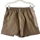 Reebok Classics Brown Pull On Athletic Running Shorts Womens Size Small New