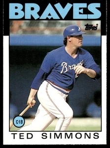 1986 Topps Traded Ted Simmons Atlanta Braves #102T - Picture 1 of 2