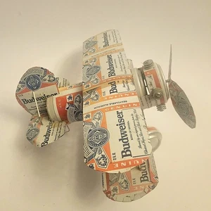 Vintage Budweiser Light Beer Can Bi Plane Folk Art 1988 Olympics Cans - Picture 1 of 9