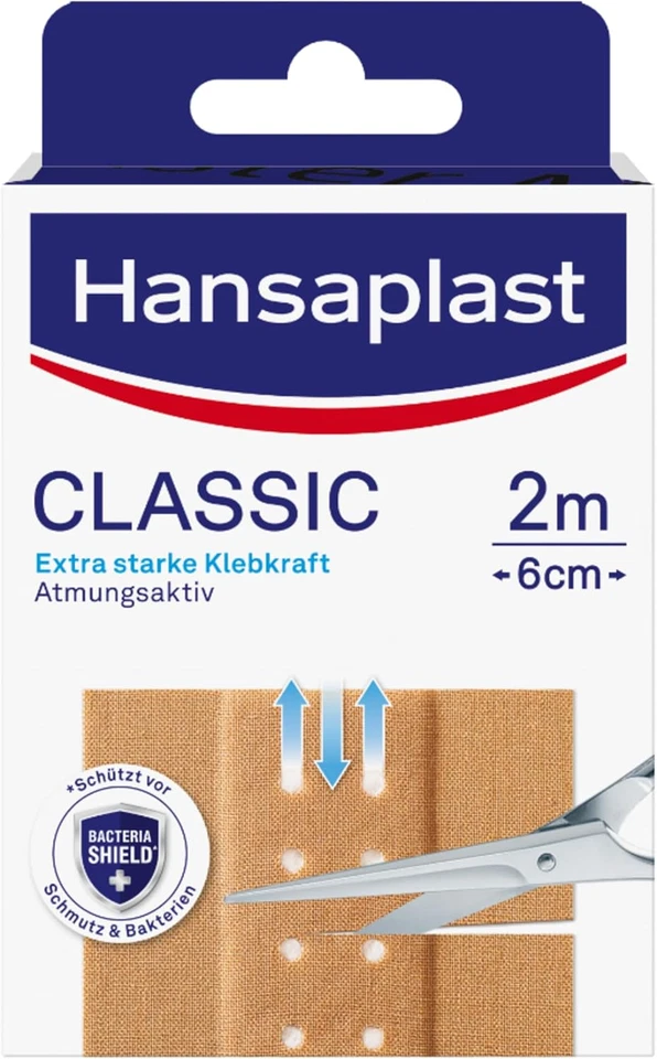Hansaplast Classic Pflaster (2 M X 6 Cm), Zuschneidbare Wundpflaster Mit Extra S - Bild 1 von 4