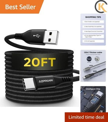 Nylon Braided 20FT USB C Cable - Fast Charging for All Type-C Devices - Image 1 of 4