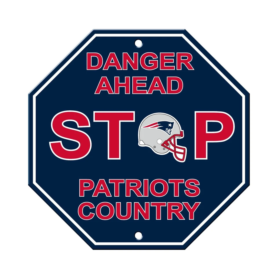 New England Patriots Sign 12x12 Plastic Stop Style CO - Image 1 of 1