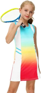 Girls Tennis Outfit 2 Piece Set Sportswear Tank Dress and Shorts 4-12Y - Picture 1 of 12