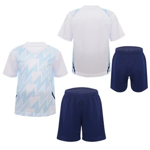 Kids Boys T-shirt Elastic Waistband Uniform Football Sport Suit Gym Sportswear - Picture 1 of 55