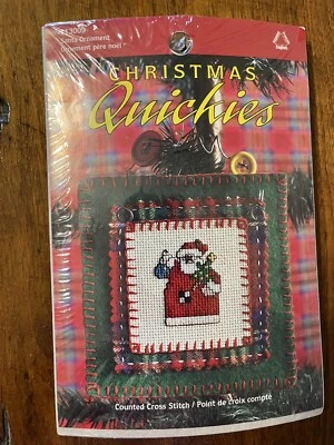 Kit de adornos de Papá Noel punto de cruz Quickies de Navidad artes de ocio 4-1/2" x 4-1/2" Foto 1 de 4