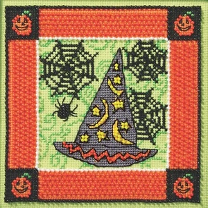Sombrero de Bruja Kit Punto de Cruz Mill Hill 2025 Debbie Mumm Noche de Miedo DM302514 - Imagen 1 de 2