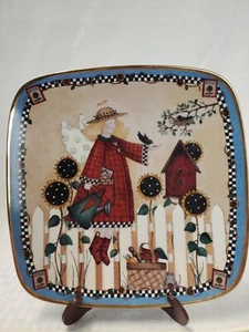 VINTAGE SONNENBLUMENENGEL SAMMELTELLER DEBBIE MUMM 24k BORTE ZERTIFIKAT/AUTHENTIZITÄT - Bild 1 von 7