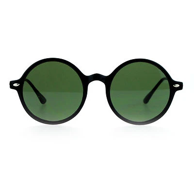 Unisex Moda Gafas de sol Redondas Círculo Cuerno Borde Marco Lente Plana UV400 Foto 1 de 2