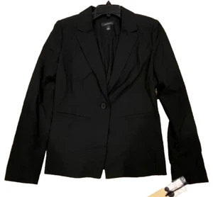 Halogen Stretch One Button Blazer Women's Size 4 Black Workwear - Picture 1 of 6