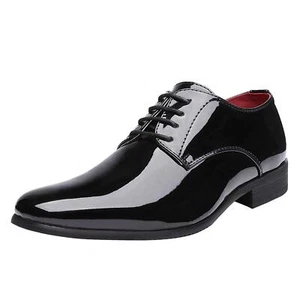 Men Dress Shoes Classic Lace-up Formal Oxfords Faux Leather Tuxedo Shoes 6.5-13 - Picture 1 of 20