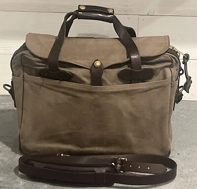 Filson Rugged Twill 257 Large Briefcase | Otter Patina | YKK Era | Made in USA - Image 1 of 4