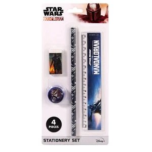 Mandalorian 4 PCS Pencil Stationery Set Gift Character School Sharpener Ruler - Picture 1 of 1