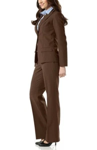2Tlg. Vivien Caron Hosenanzug Set Damen Braun Blazer Hose Business Kostüm Suit - Bild 1 von 4