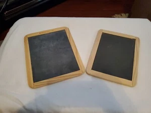 2 Chalk Boards 9.5 X 7 And 8.5 X 6.5 Art Supply Folk Craft Wooden Pieces - Picture 1 of 6