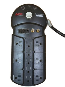 APC Performance Surge Arrest Protector 11 Outlets Phone Coax TV Cable 10 Ft Cord - Picture 1 of 5