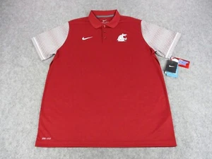 NEW Washington State Cougars Polo Shirt Mens Extra Large Red Nike NCAA Football - Picture 1 of 12